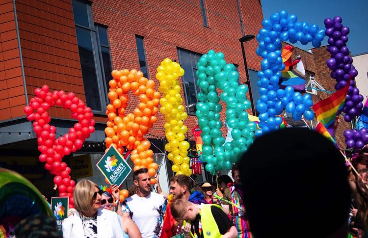 Guildford Pride balloons