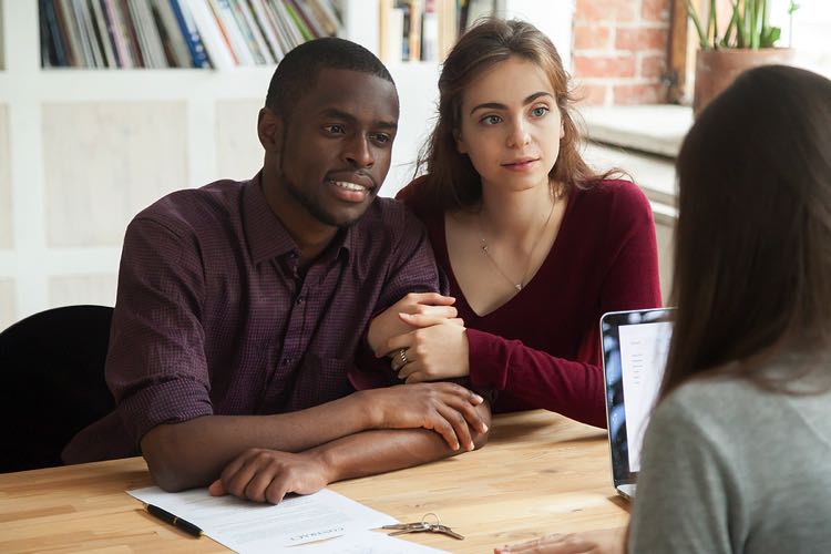 Couple buying a house