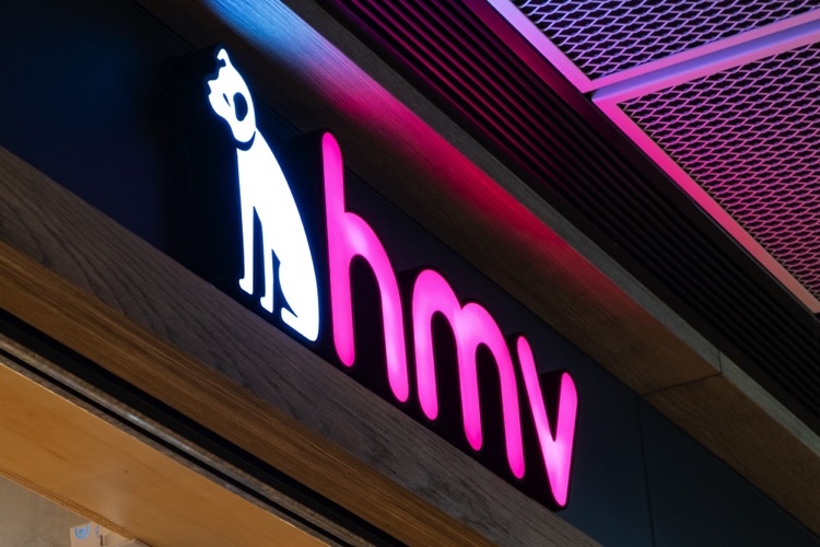 HMV logo on store front
