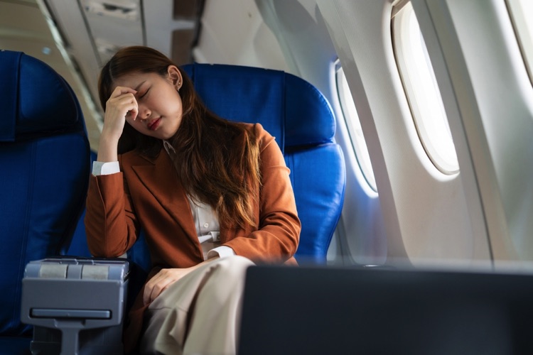 Eye strain on plane