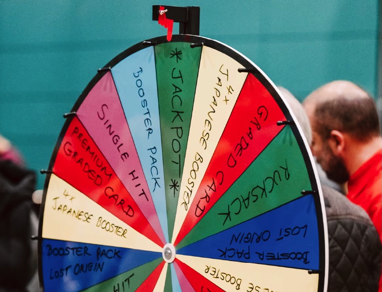 Spinning a wheel at Cardmania