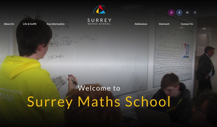 Surrey Maths School website screenshot