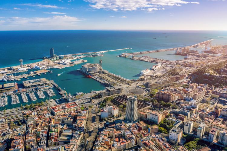 Barcelona Port Aerial View