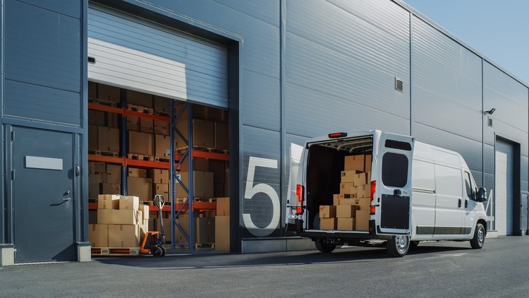 Delivery Van at Warehouse