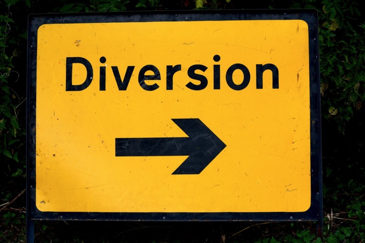 Diversion sign