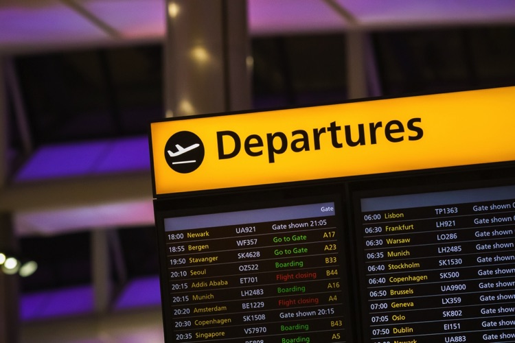 Heathrow Departures sign