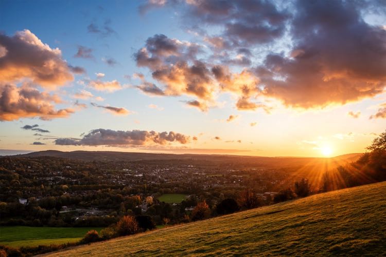 Sunset on Box Hill